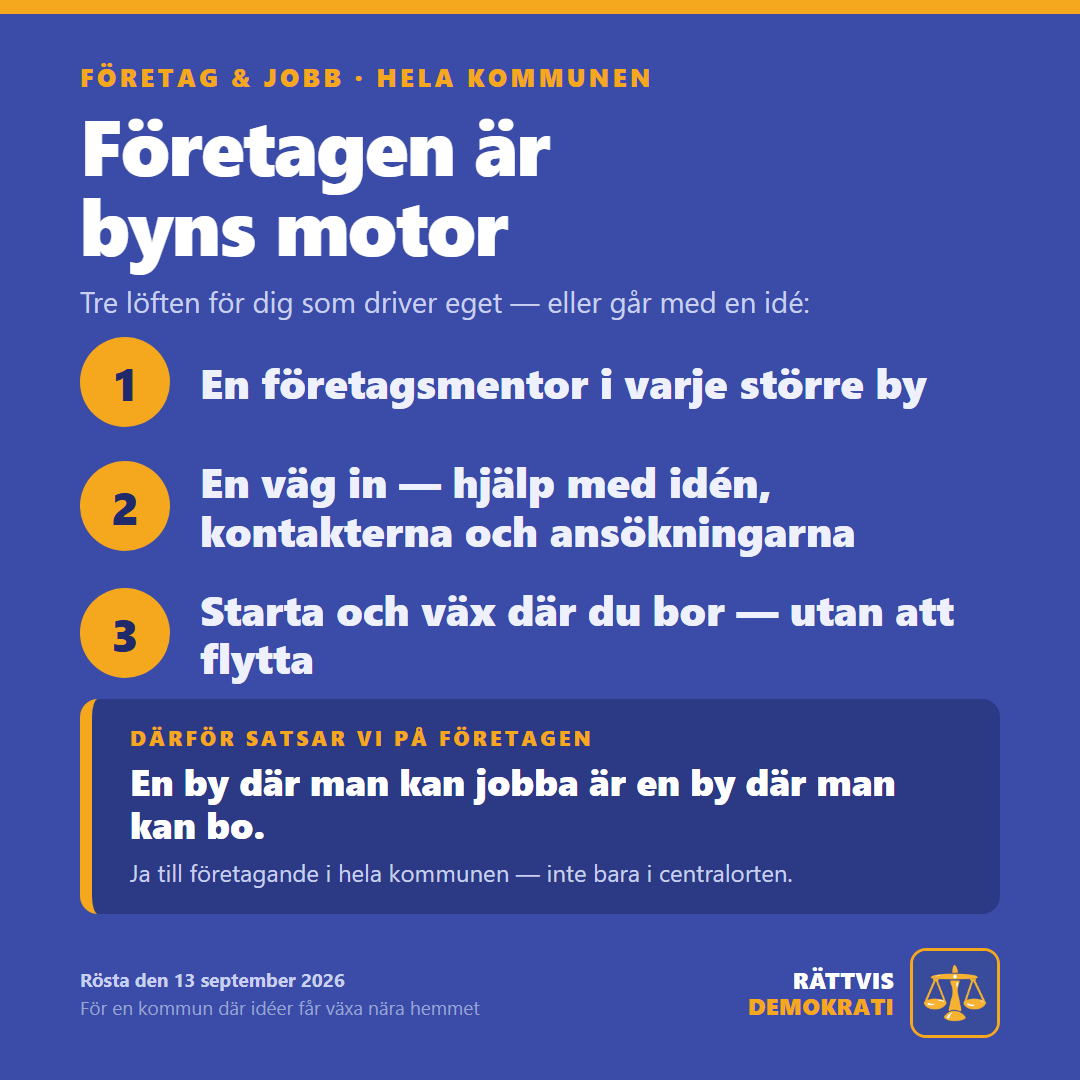 Företagen är byns motor — en företagsmentor i varje större by